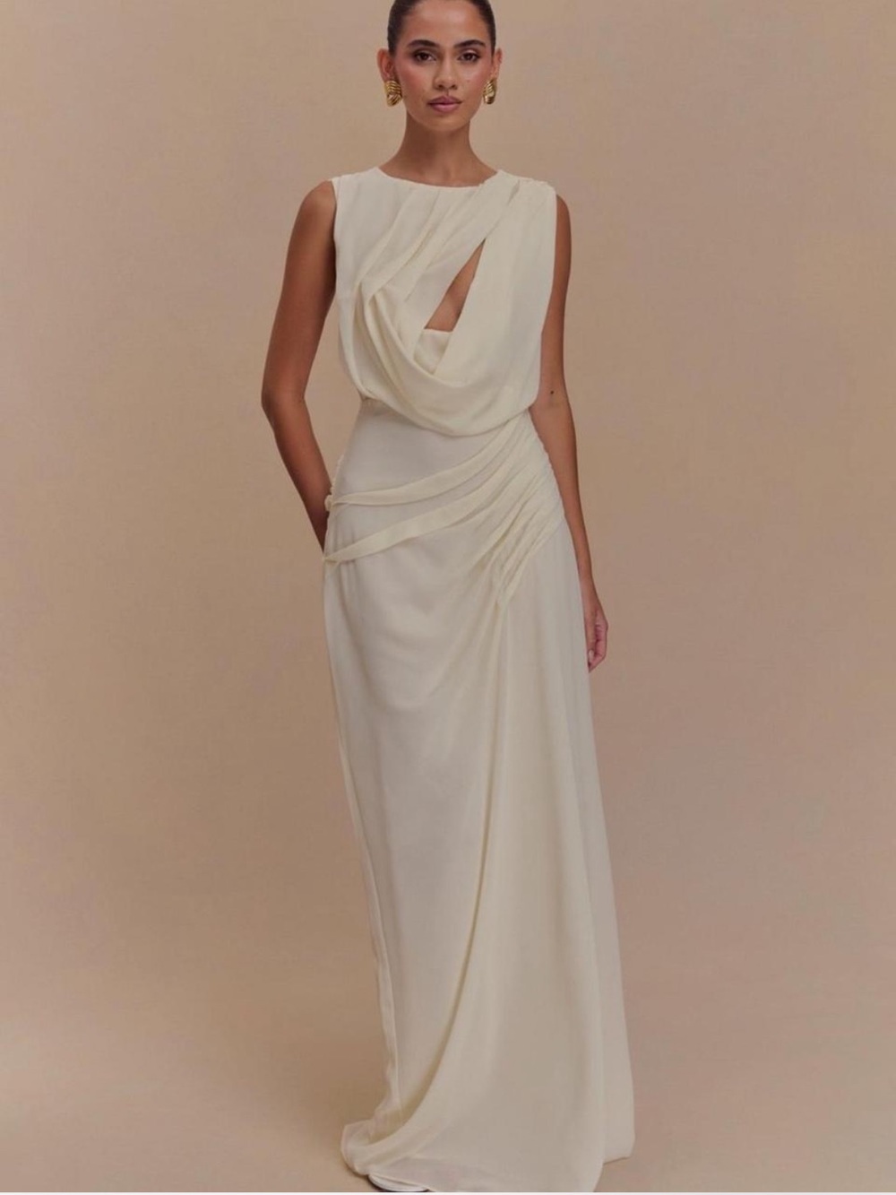 Meshki Oria Chiffon Maxi Dress - Ivory